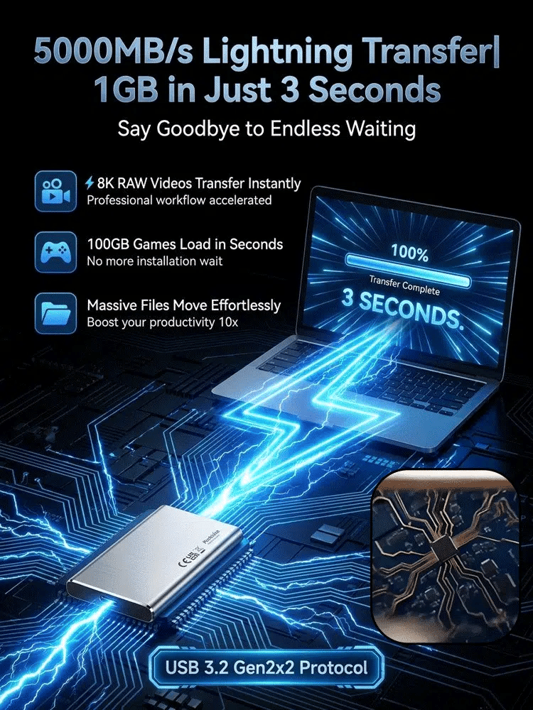 Next-generation ultra-thin, high-capacity, high-speed solid-state drive